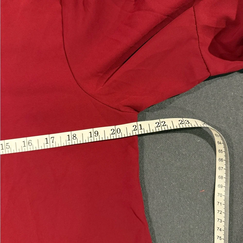 Abollria Red Blouse NWT | Bell Sleeve Top | Holiday / Work / Party - Picture 6 of 11